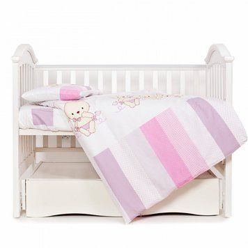 Змінна постіль 3 ел Twins Dolce Друзі зайчики 3060-D-002, pink, рожевий