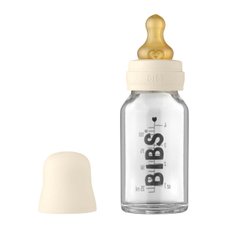 Скляна дитяча пляшечка BIBS Baby Glass Bottle повний комплект 110 мл – Ivory
