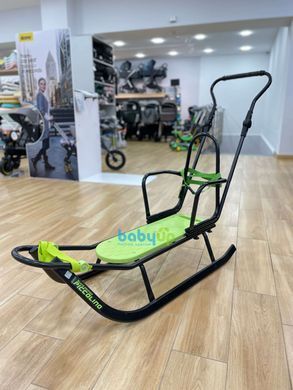Санки Adbor Piccolino Black Edition зі спинкою сині