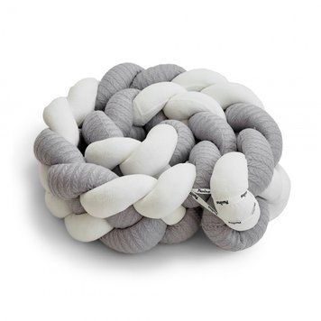 Бампер - косичка Twins 4-х прядна 240 см Pastel 2020-K4-240P-01, white, білий