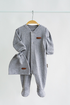 Чоловічок з шапочкою "Liam" р.68 сірий меланж (3-6 міс.)