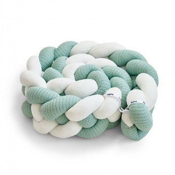Бампер - косичка Twins 4-х прядна 240 см Pastel 2020-K4-240P-01, white, білий