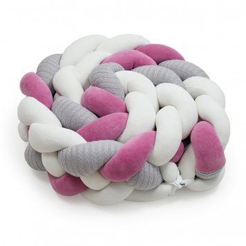 Бампер - косичка Twins 4-х прядна 240 см Pastel 2020-K4-240P-01, white, білий