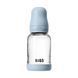 Дитяча скляна пляшка для годування BIBS 120 ml Baby Blue (Латекс, повільний потік)