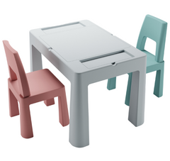Дитячий столик та два стільці Tega Teggi Multifun 1+2 сіро/рожевий