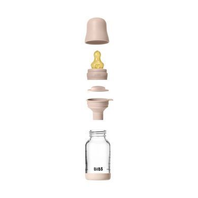 Дитяча скляна пляшка для годування BIBS 120 ml Blush (Латекс, повільний потік)