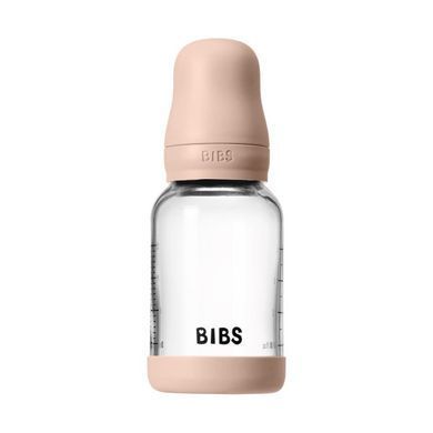 Дитяча скляна пляшка для годування BIBS 120 ml Blush (Латекс, повільний потік)
