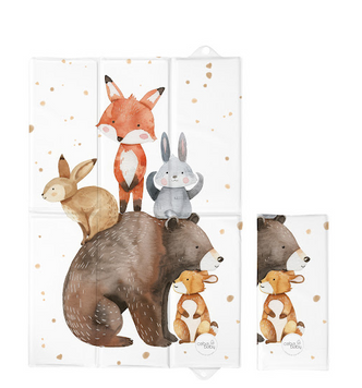 Повивальний матрац Cebababy 40x60 Watercolor Word W-305-000-783, Forest Friends, білий