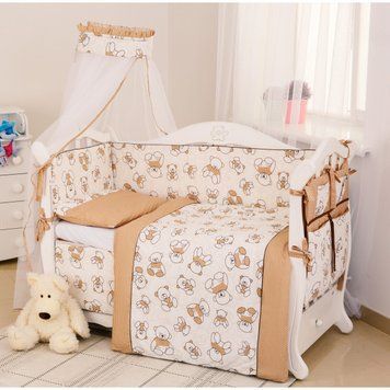 Постільний комплект 8 ел Twins Dolce Ведмедики 4061-D-004, brown, коричневий