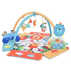 Килимок для немовляти ElCamino ME 1171 Color з об'ємними плюшевими бортиками, 5 підвісних іграшок, дуги зі світлом, музика, різнокольор.