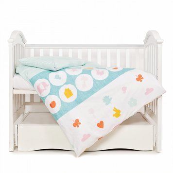 Змінна постіль 3 ел Twins Eco Line 3090-E-021, Animals mint, м"ятний