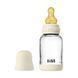 Дитяча скляна пляшка для годування BIBS 120 ml Ivory (Латекс, повільний потік)