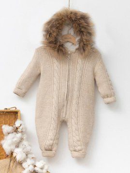 В'язаний комбінезон BabyMio 7035 9-12 міс. бежевий