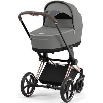 Коляска Cybex Priam шасі Rose gold + люлька Sepia Black
