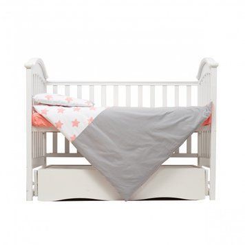 Змінна постіль 3 ел Twins Eco Stars 3090-TS-15, coral, білий/рожевий