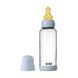 Дитяча скляна пляшка для годування BIBS 240 ml Baby Blue (Латекс, середній потік)