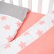 Сменная постель 3 эл. Twins Eco Stars 3090-TS-15, coral, белый/розовый