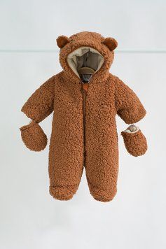 Хутряний комбінезон Teddy коричневий 62 (0-3 міс)