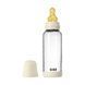 Дитяча скляна пляшка для годування BIBS 240 ml Ivory (Латекс, середній потік)