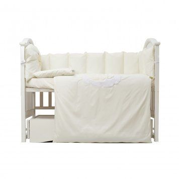 Постільний комплект 6 ел Babycentre & Twins Moonlight 4011-BTMO-10, grey, білий/сірий