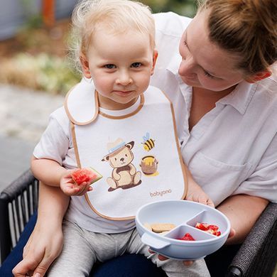 Махровий нагрудник Babyono Спробую нове 23 &times; 37 см арт.832