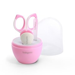 Косметичний набір для догляду за нігтями (пилочка, ножниці, щипчики) (Рожевий) "BabyOno"