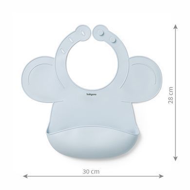 Нагрудник силіконовий з регульованою застібкою BabyOno 30 см x 28 см Бежевий (арт. 1639)