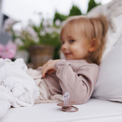 Пустушка анатомічна силіконова BabyOno 18+ міс біла коричнева (арт. 1670/03)