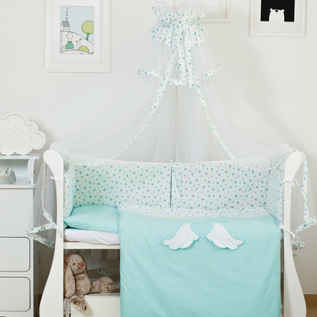 Постільний комплект 8 ел Twins Evo Angel Baby 4074-A-042, mint, м"ятний
