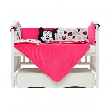 Постільний комплект 6 ел Twins Dolce Insta Mikki 4075-D-512-08, black/pink, чорний/рожевий