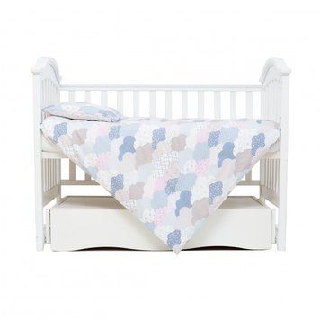 Змінна постіль 3 ел Twins Comfort line 3054-C-04, Хмаринки, беж/блакитний